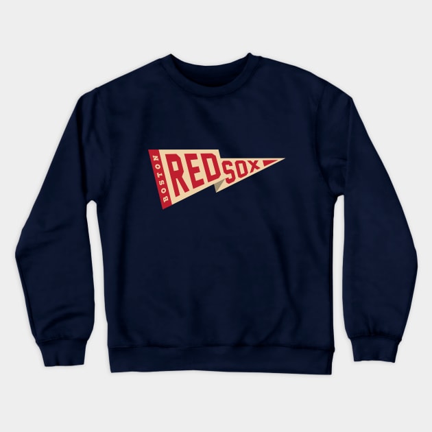 Boston Red Sox Pennant by Buck Tee Originals Crewneck Sweatshirt by Buck Tee